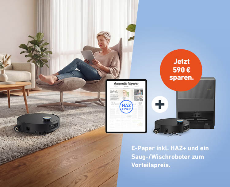 E-Paper inkl. HAZ+ und ein Saug-/Wischroboter zum Vorteilspreis. Jetzt 590 € sparen.